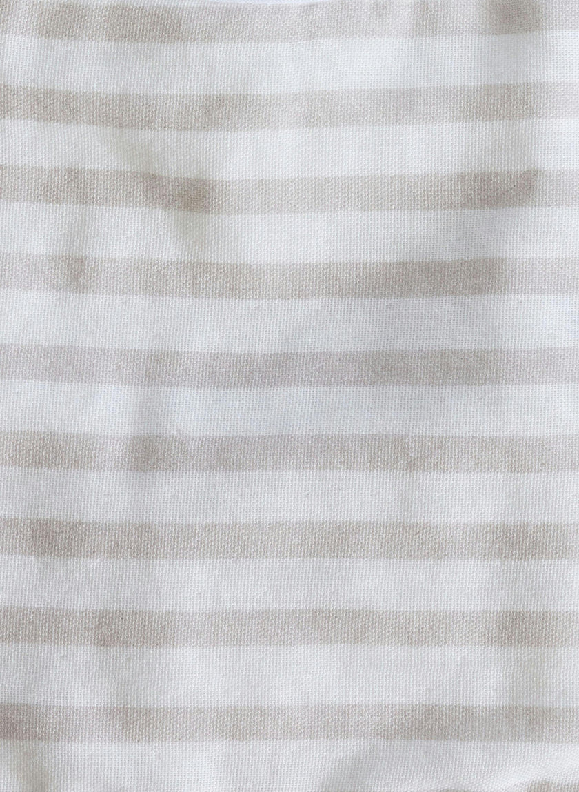Baby Classic Bib - Sand & White Stripe