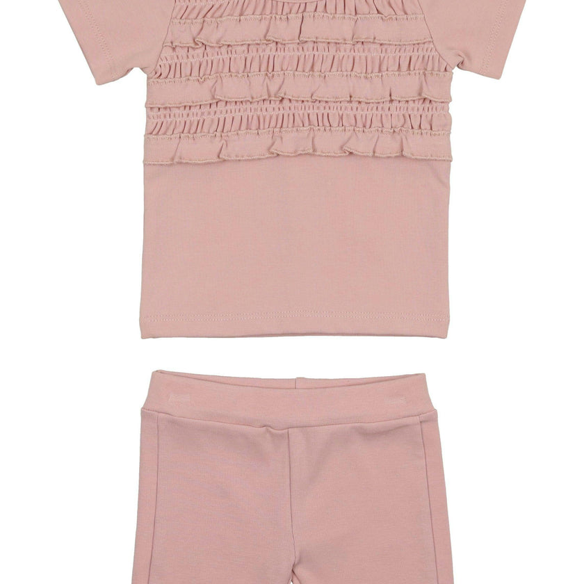 Ruffle Ruched Top & Short Set