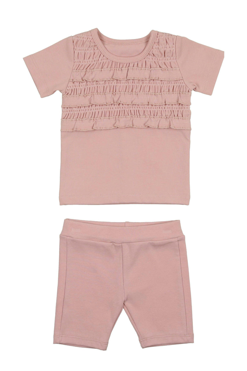 Ruffle Ruched Top & Short Set