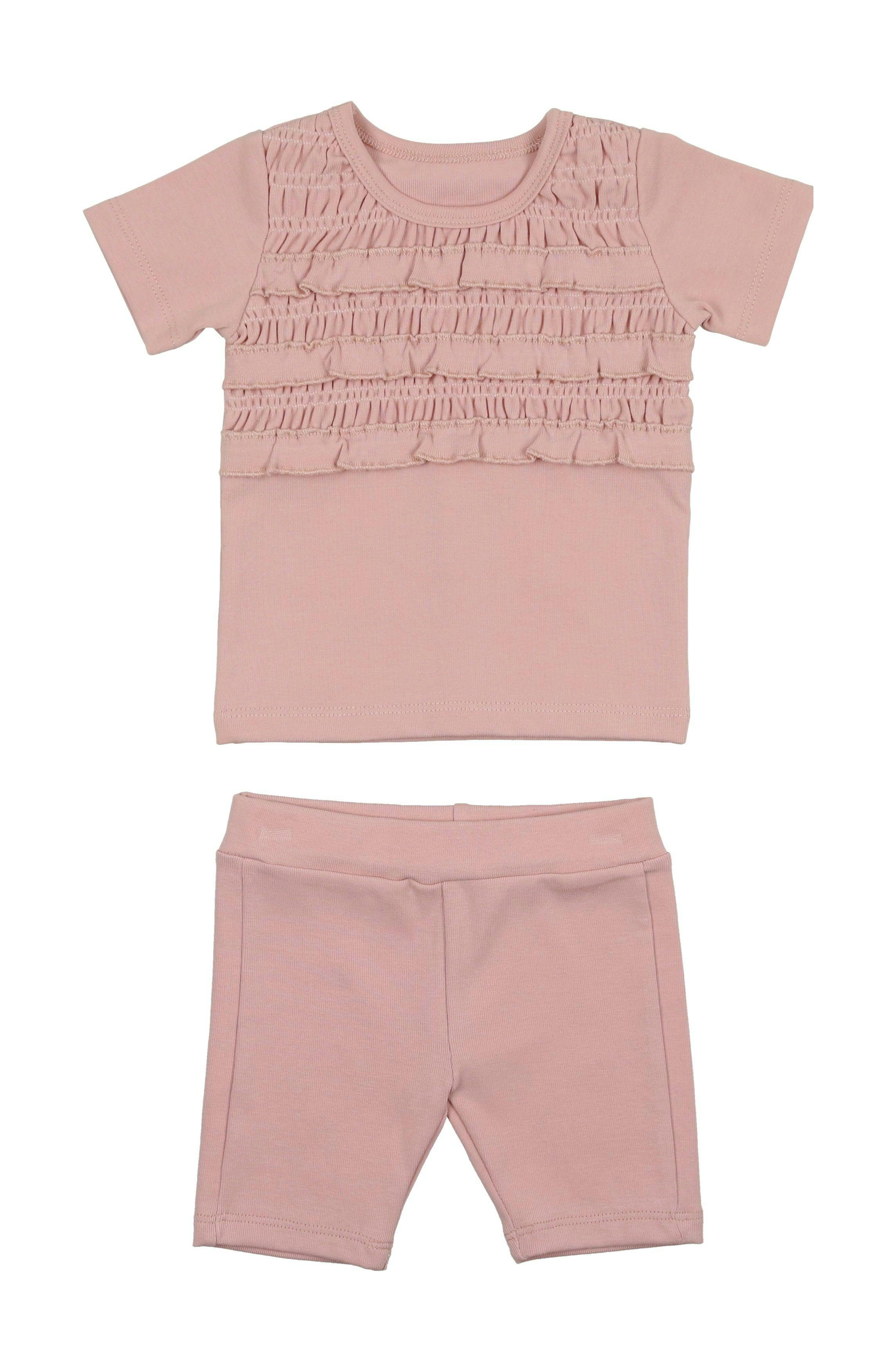 Ruffle Ruched Top & Short Set