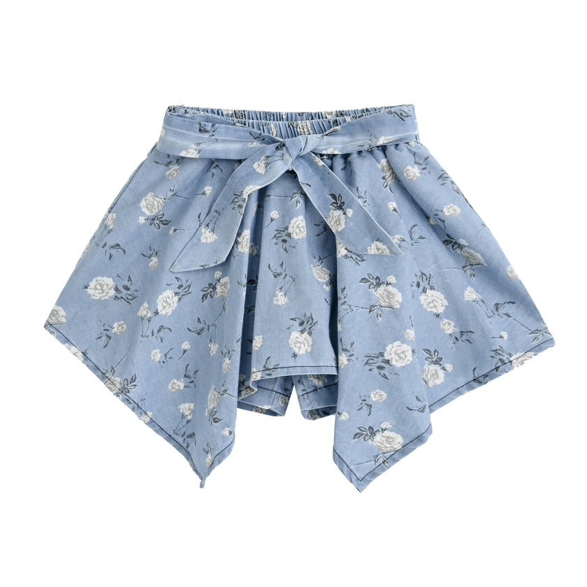 Blue Floral Bow Short Set