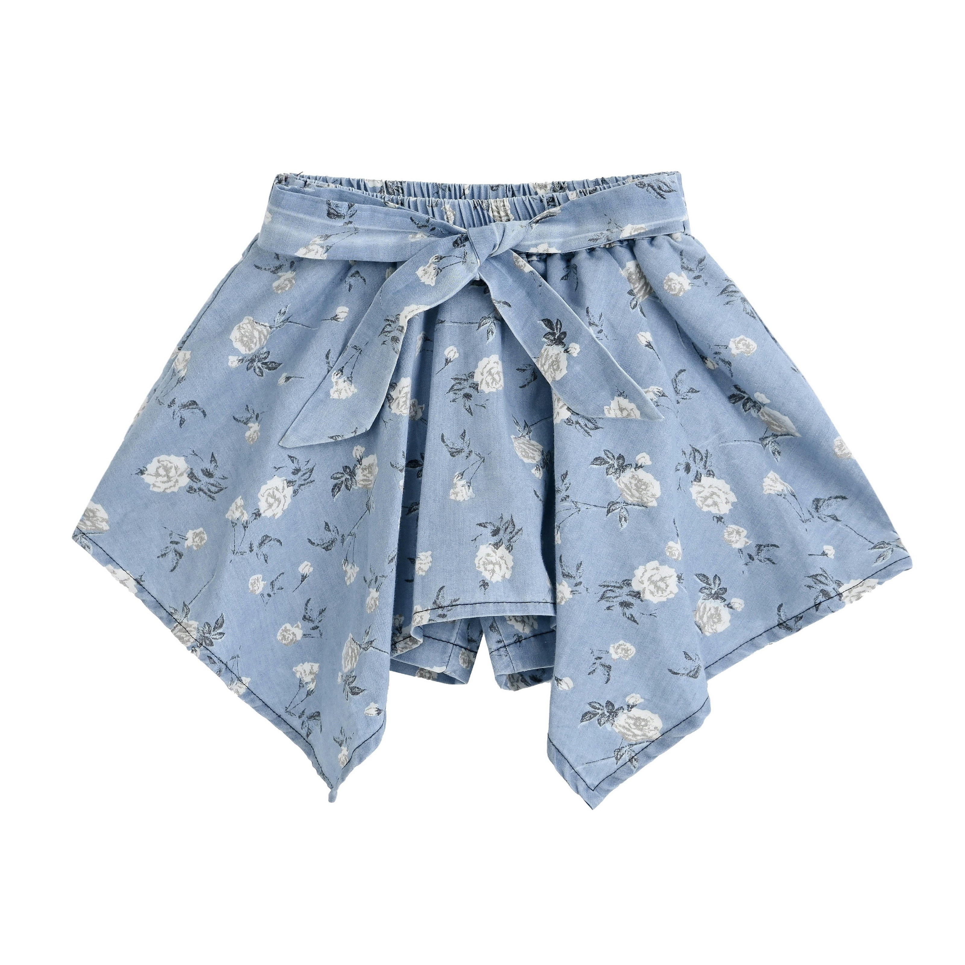 Blue Floral Bow Short Set