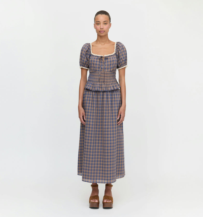 The Paulina Top - Brown Spencer Plaid