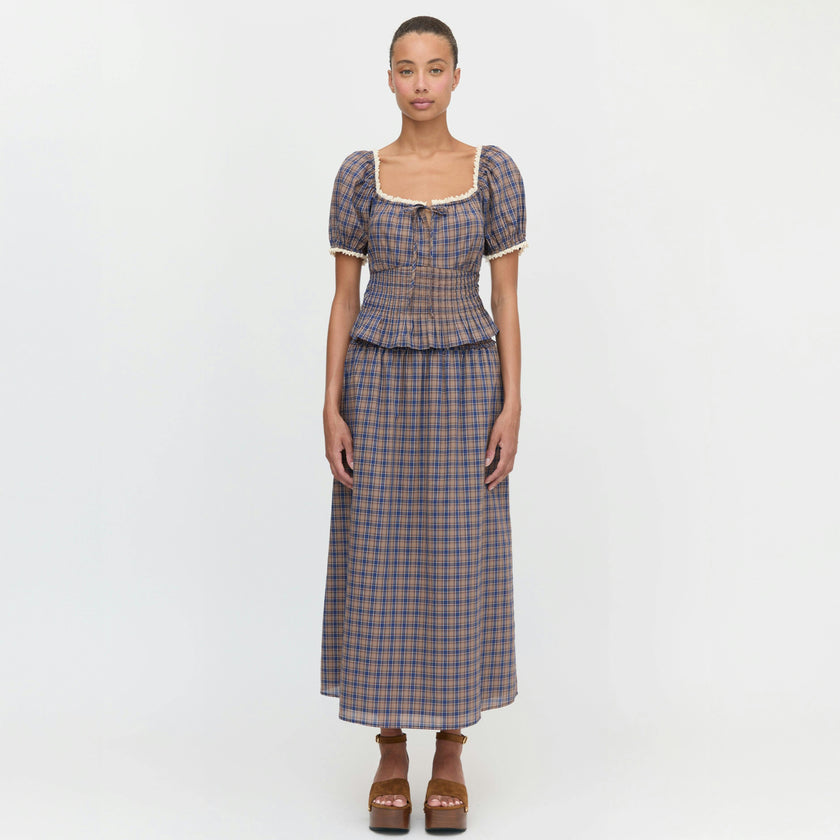 The Paulina Top - Brown Spencer Plaid
