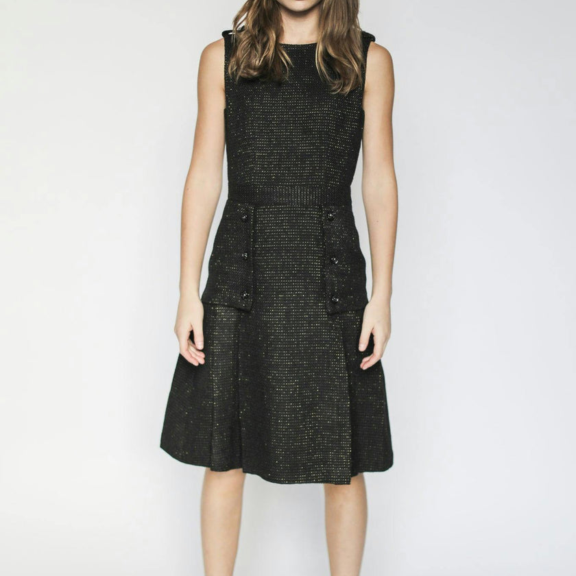 Daphne dress (ivory with gold metallic thread)