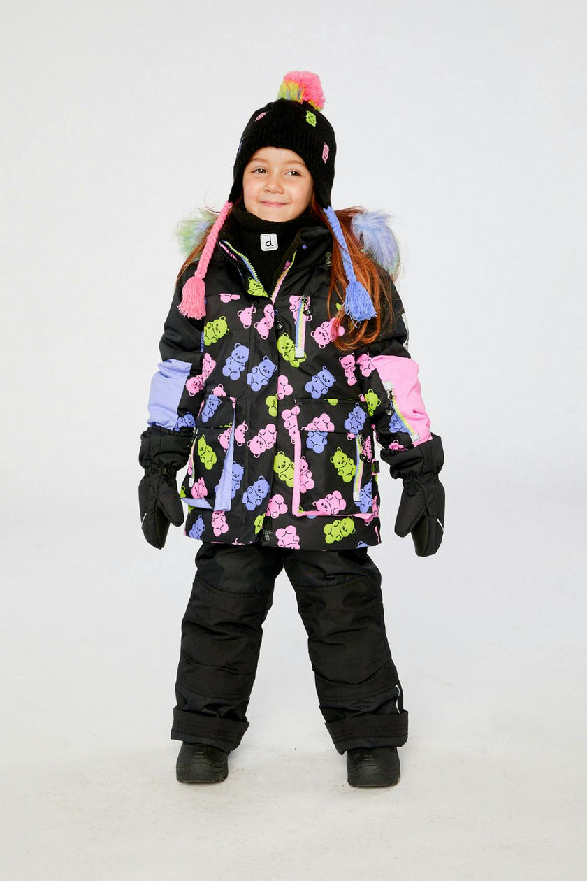 Two Piece Play Snowsuit Black Gummy Bear Print