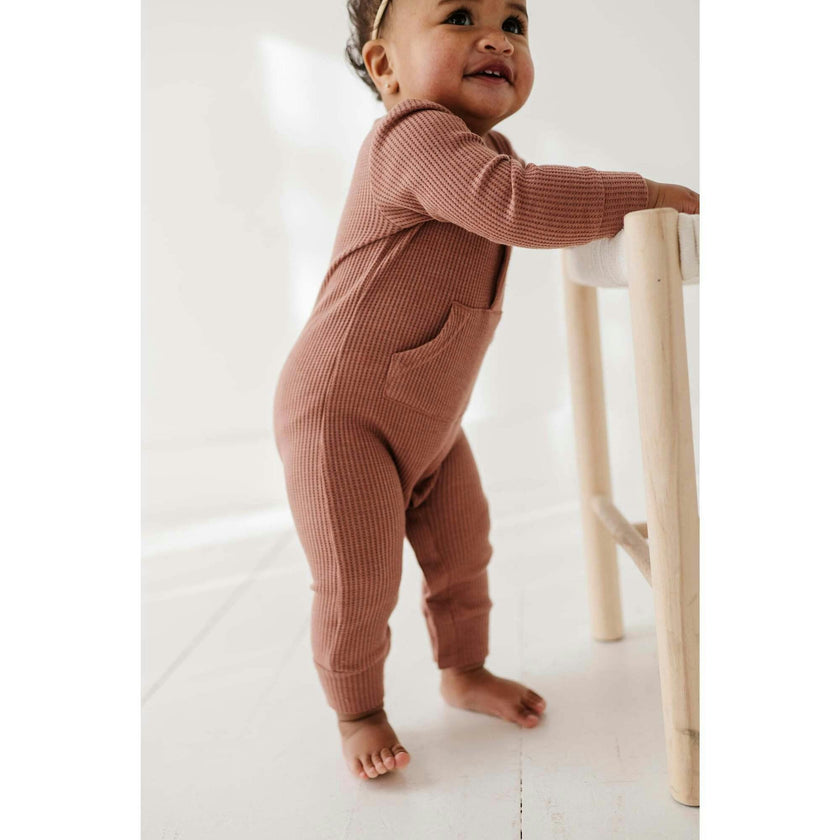 Baby Girl Waffle Romper