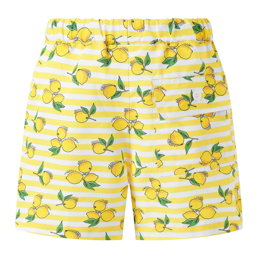 Lemon Stripe Swim Trunks