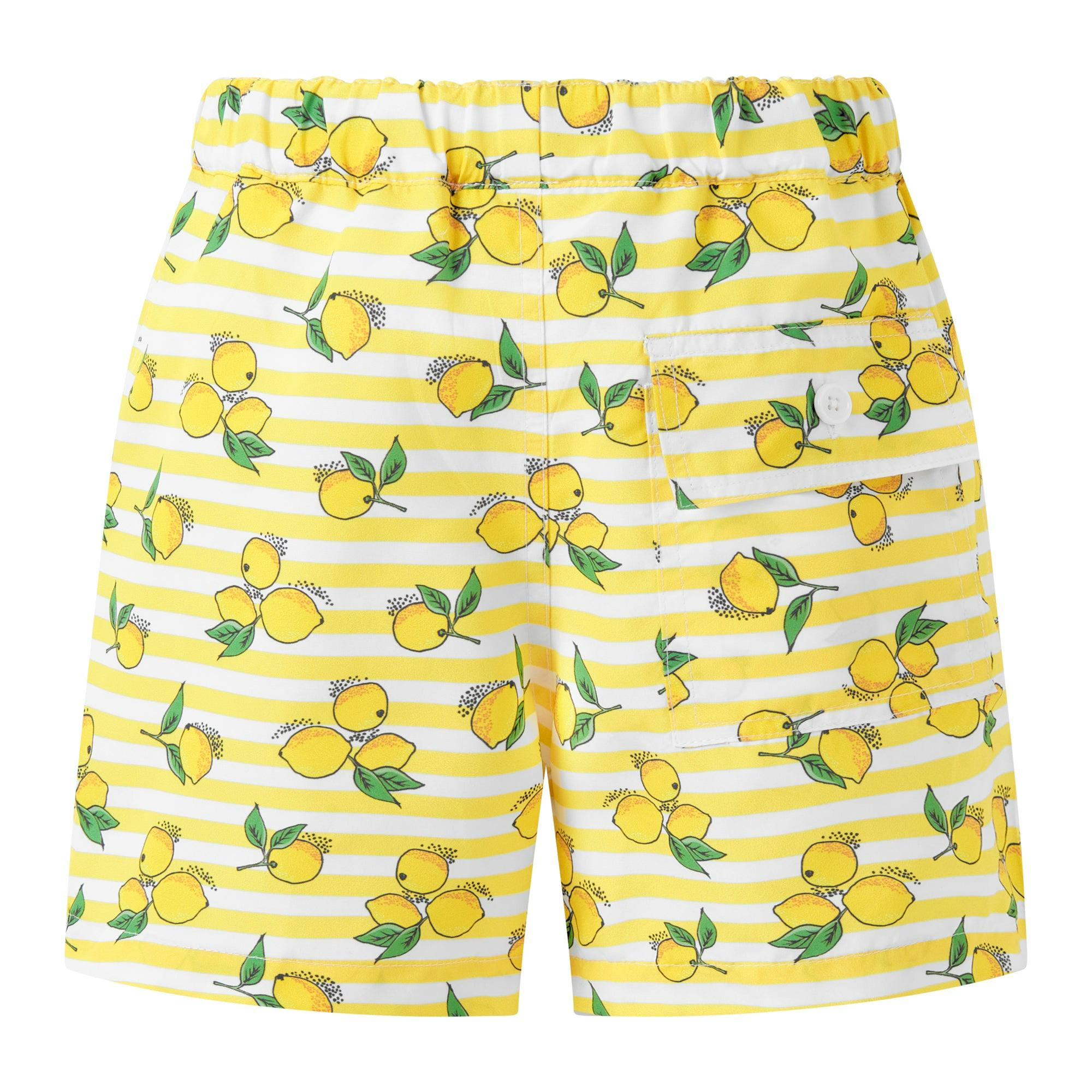 Lemon Stripe Swim Trunks