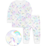 The Organic Long Sleeve Pajama Set [Unicorns and Rainbows]
