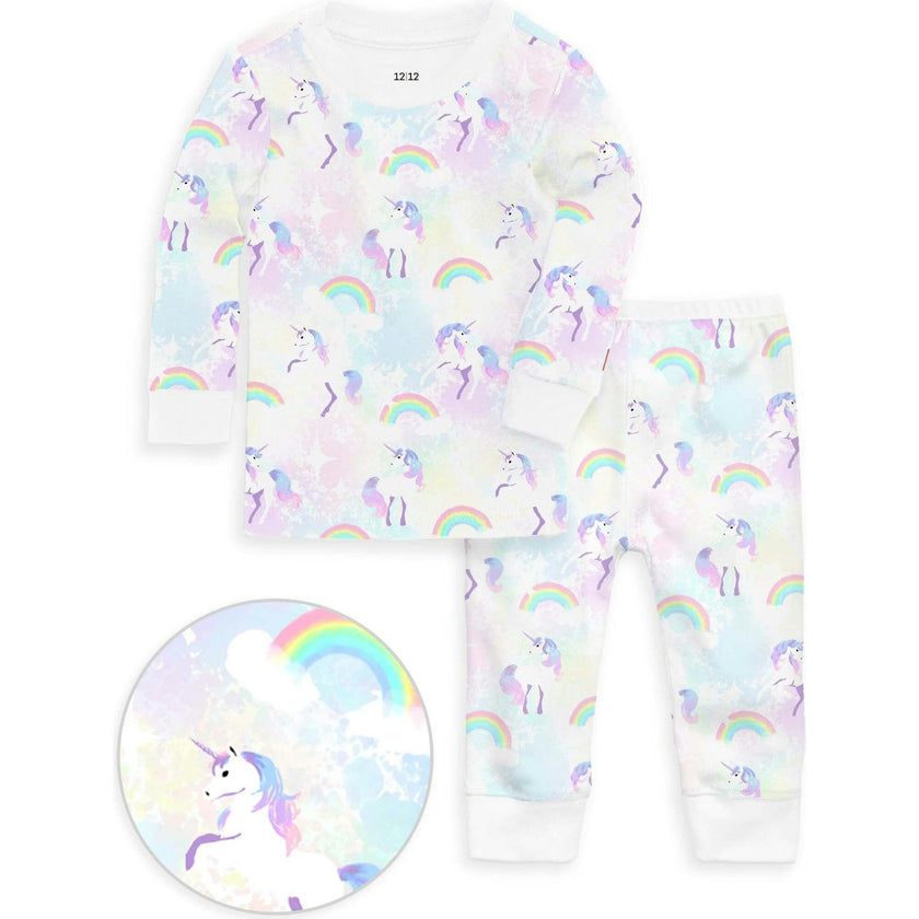 The Organic Long Sleeve Pajama Set [Unicorns and Rainbows]