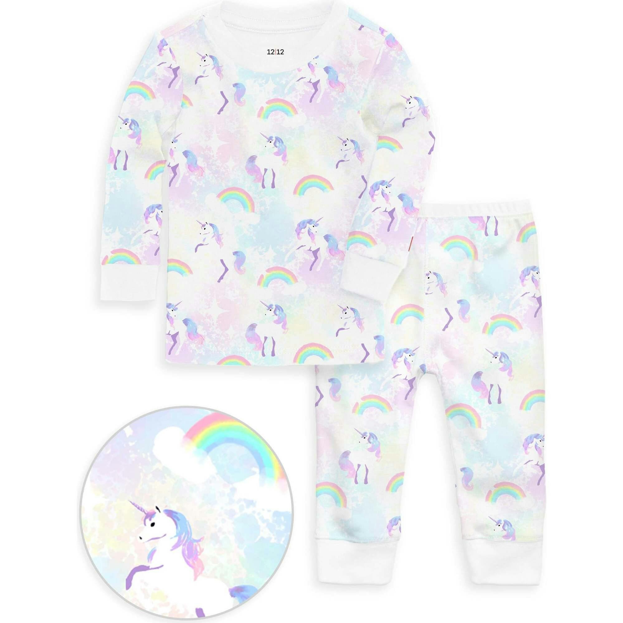 The Organic Long Sleeve Pajama Set [Unicorns and Rainbows]