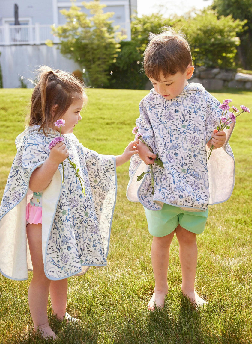 Children's Organic Swim Poncho - Coral Reef