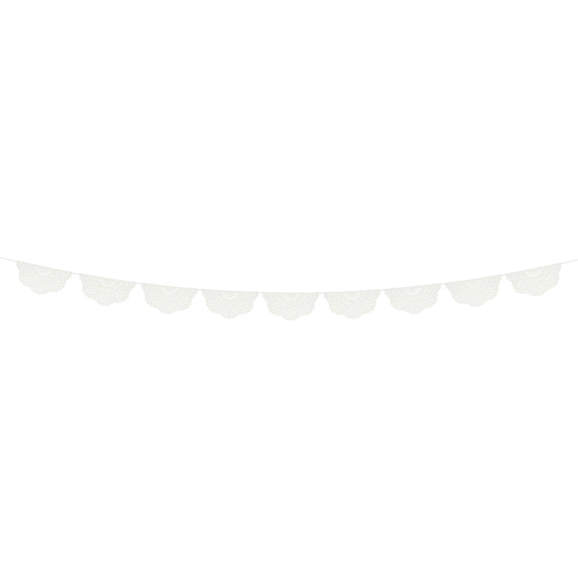 Broderie Anglaise Lace White Pennant Garland