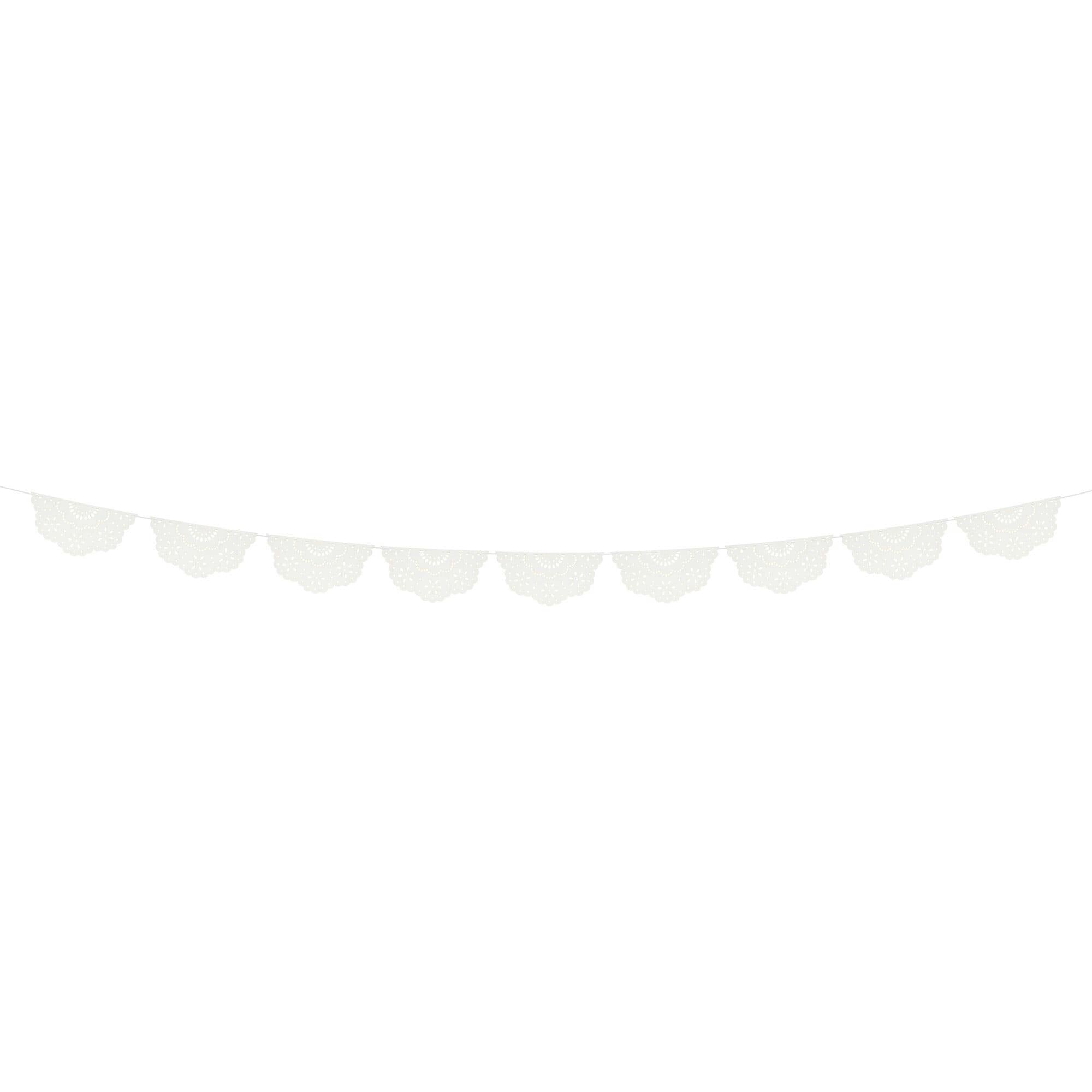 Broderie Anglaise Lace White Pennant Garland