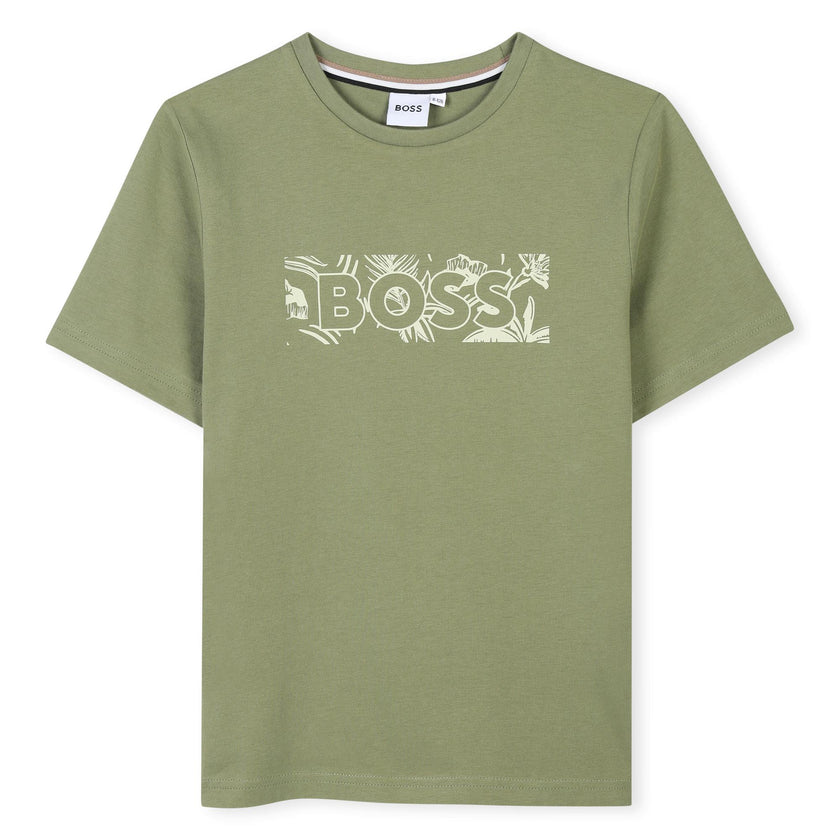 Olive Green Leaf Logo T-Shirt
