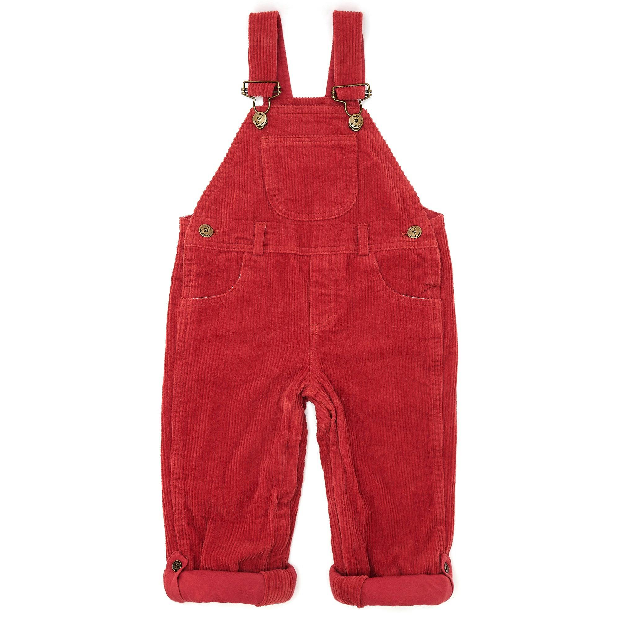 Robin Red Chunky Cord Overalls
