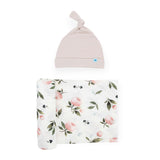 Stretch Knit Swaddle and Hat Set - Watercolor Rose