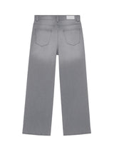 Lily Wide Leg Knit Denim Jeans | Washed Grey Knit