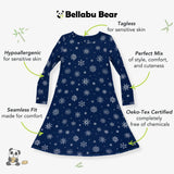 Snowflake Bamboo Girls' Long Sleeve Dress