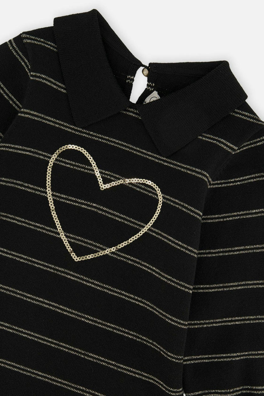 Knitted Dress Black And Gold