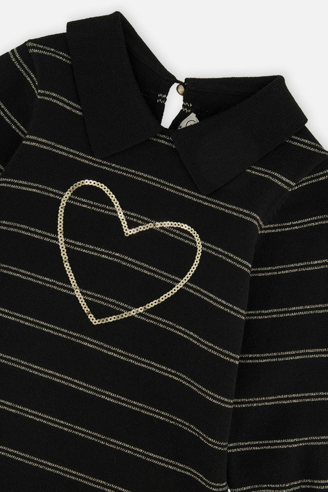Knitted Dress Black And Gold