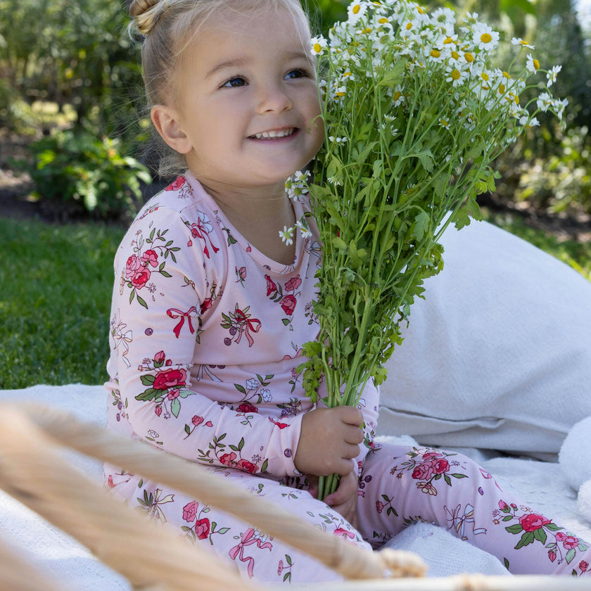 Bows & Blooms Bamboo Kids Pajamas
