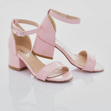 Pink Patent Sandal-Strap Heels