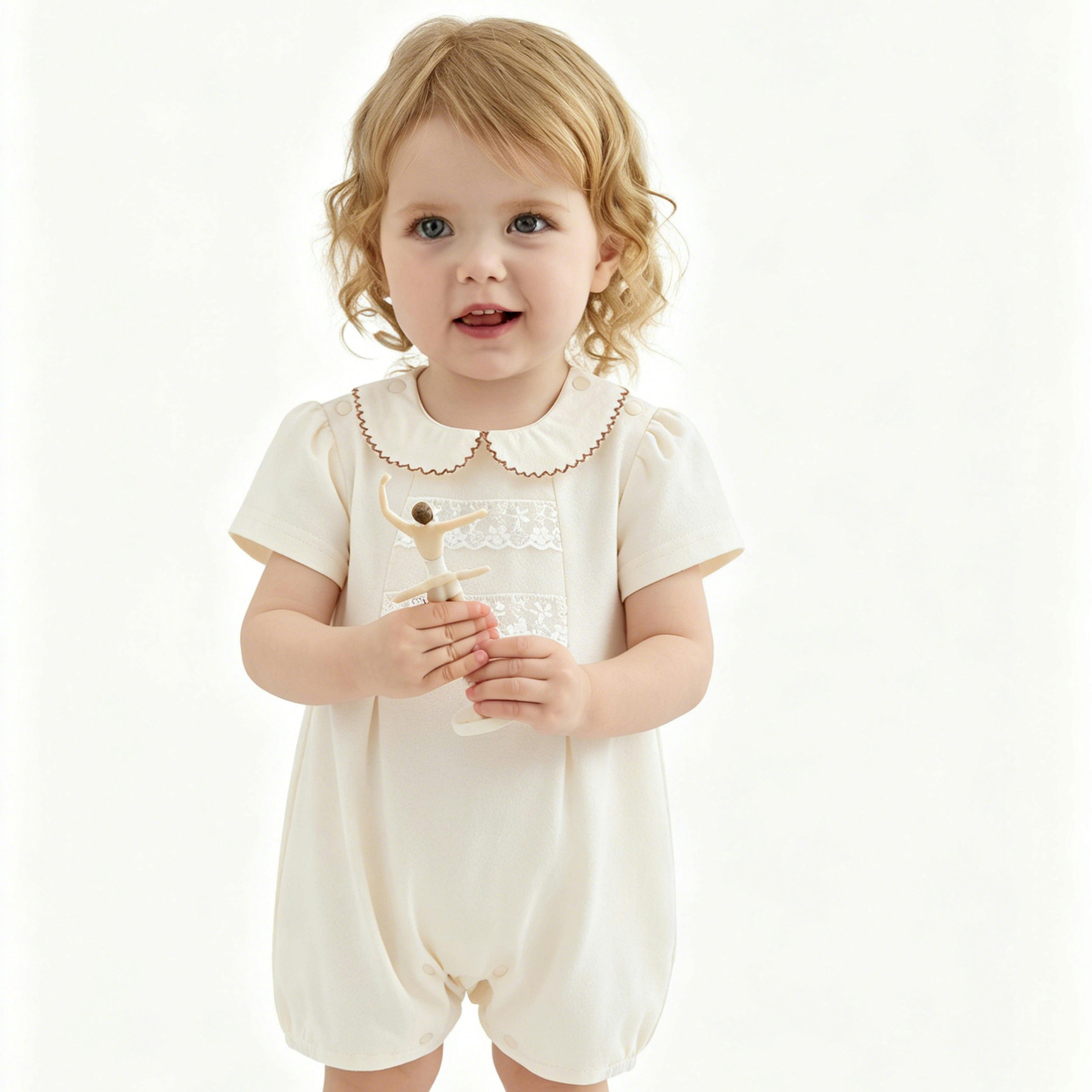 Cream Lace Collar Romper