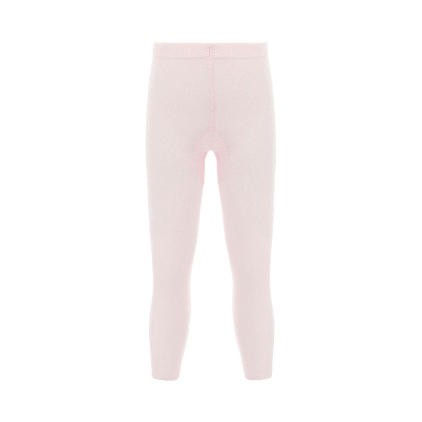 Pink Plain Solid Tights
