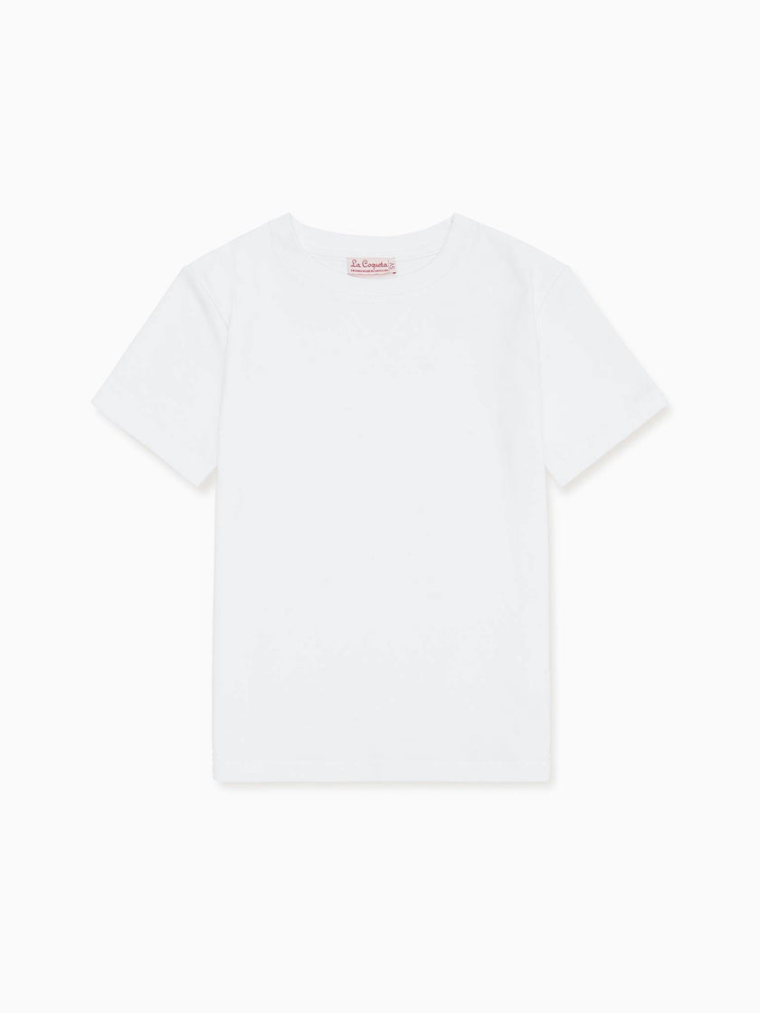 White Arturo Kids Cotton T-Shirt
