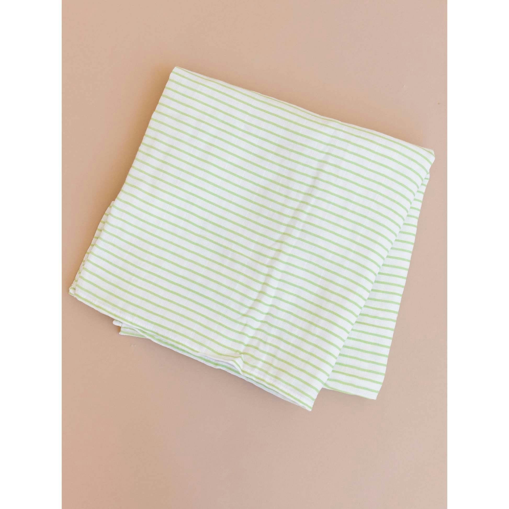 Green Stripe Swaddle and Lovey Set - Flower
