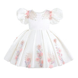 White Noeline Floral Appliqué Dress
