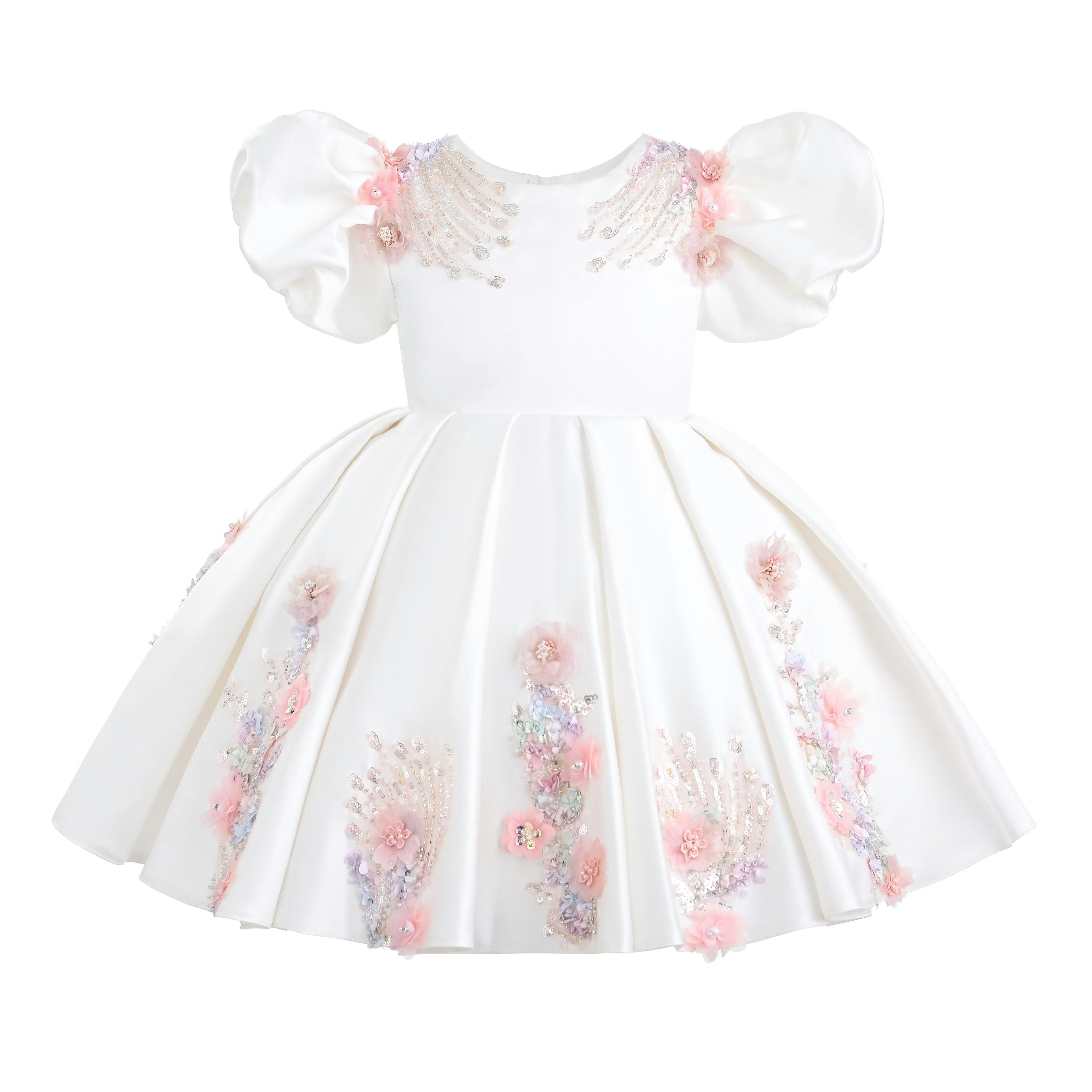 White Noeline Floral Appliqué Dress