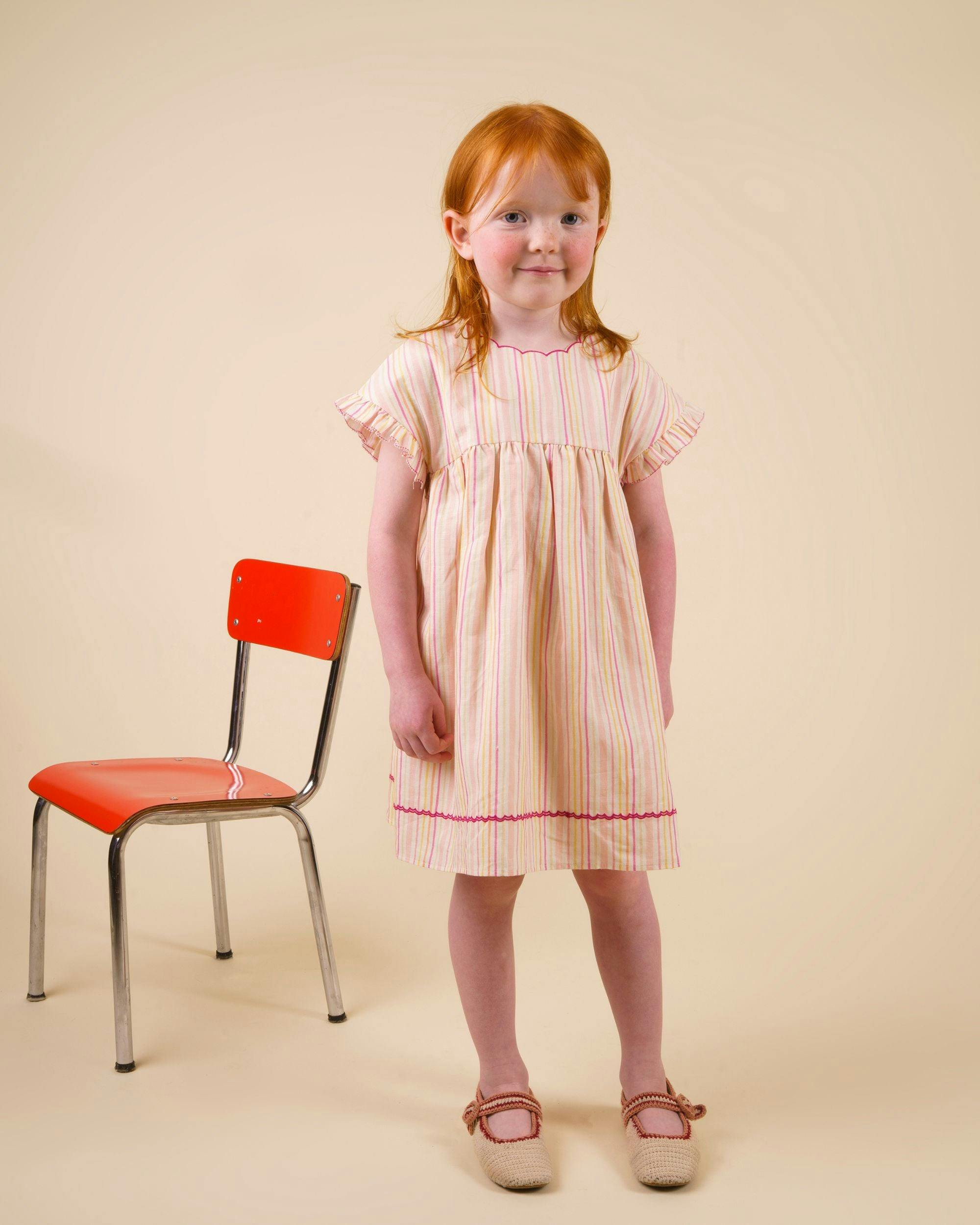 Lila Dress - Pink Strips print