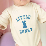 Little Steel Blue Easter Short Sleeve Romper