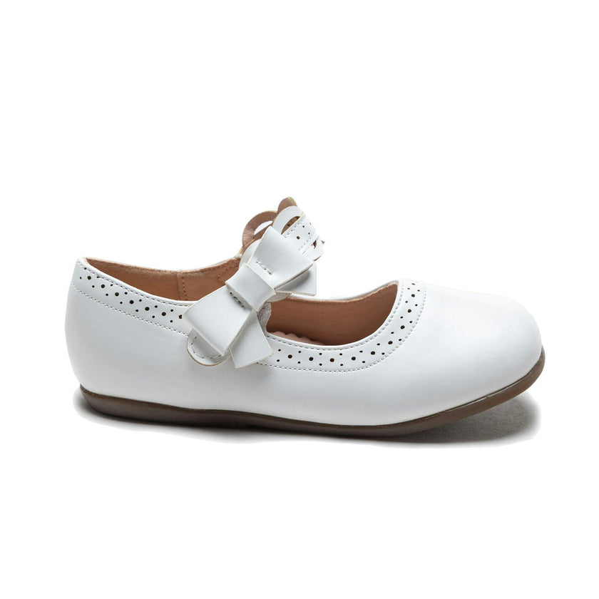 White Ribbon Banded Flats