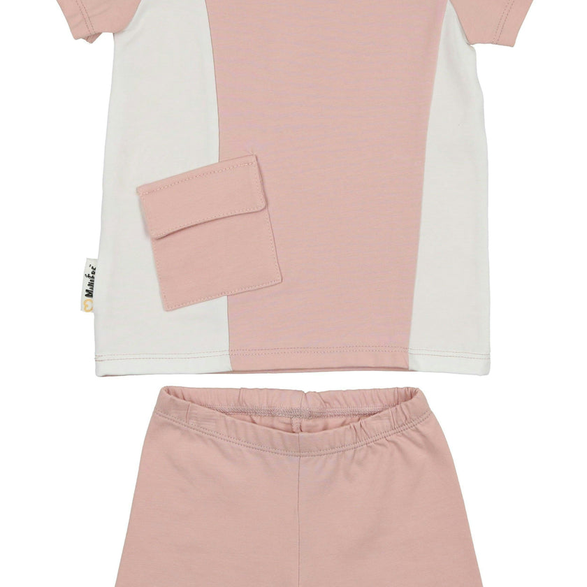 Color-Block Pocket Tee & Short Set