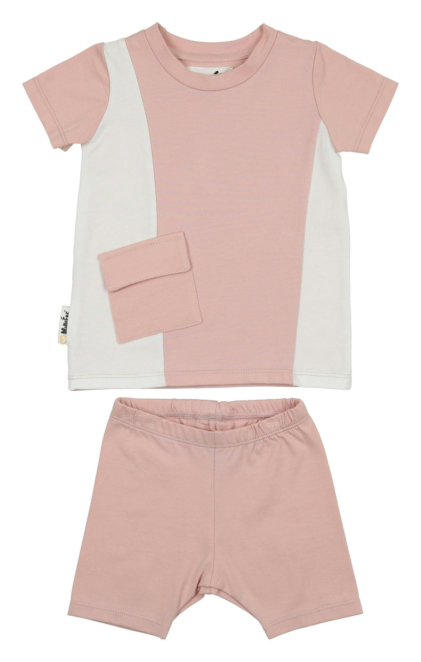 Color-Block Pocket Tee & Short Set