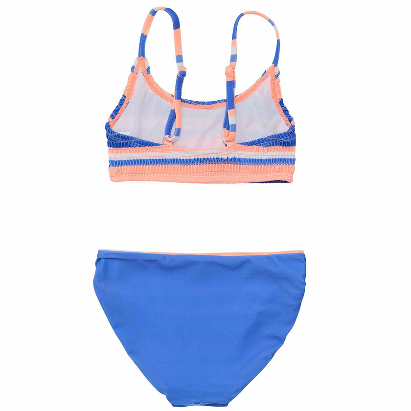 Reversible Sustainable Spaghetti Strap Smocked Top Bikini
