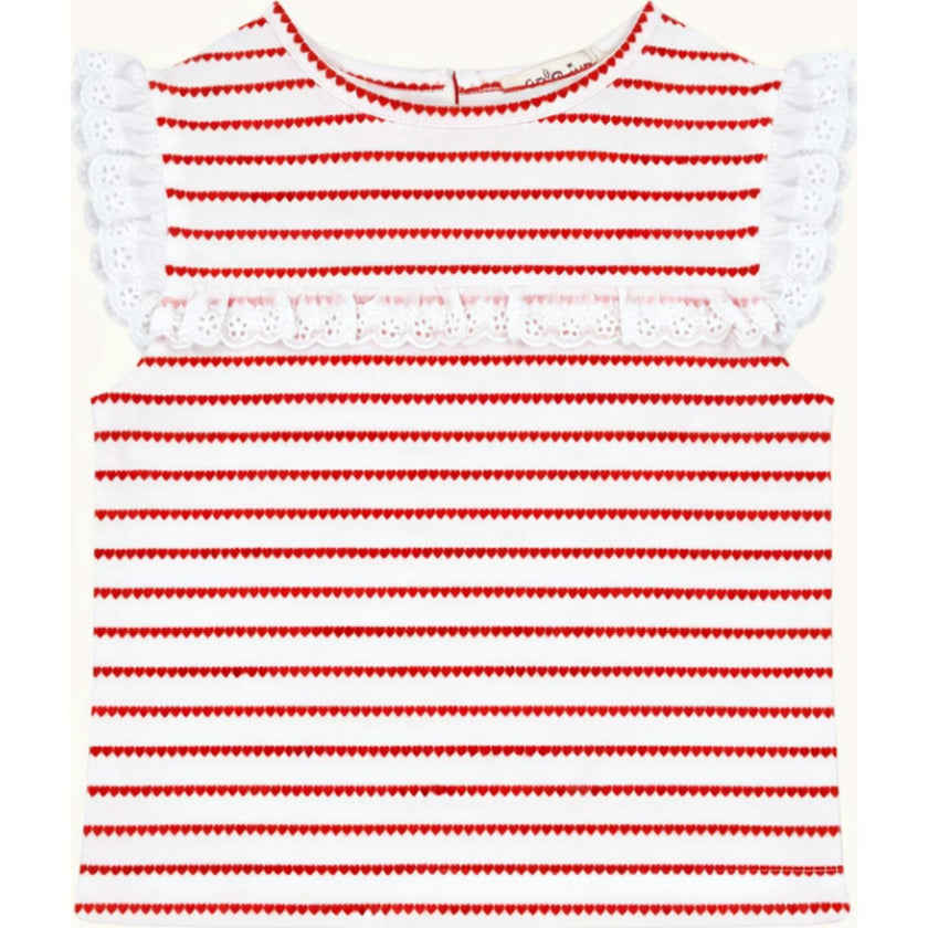 Eyelet Lace Tank in Red Heart Stripe