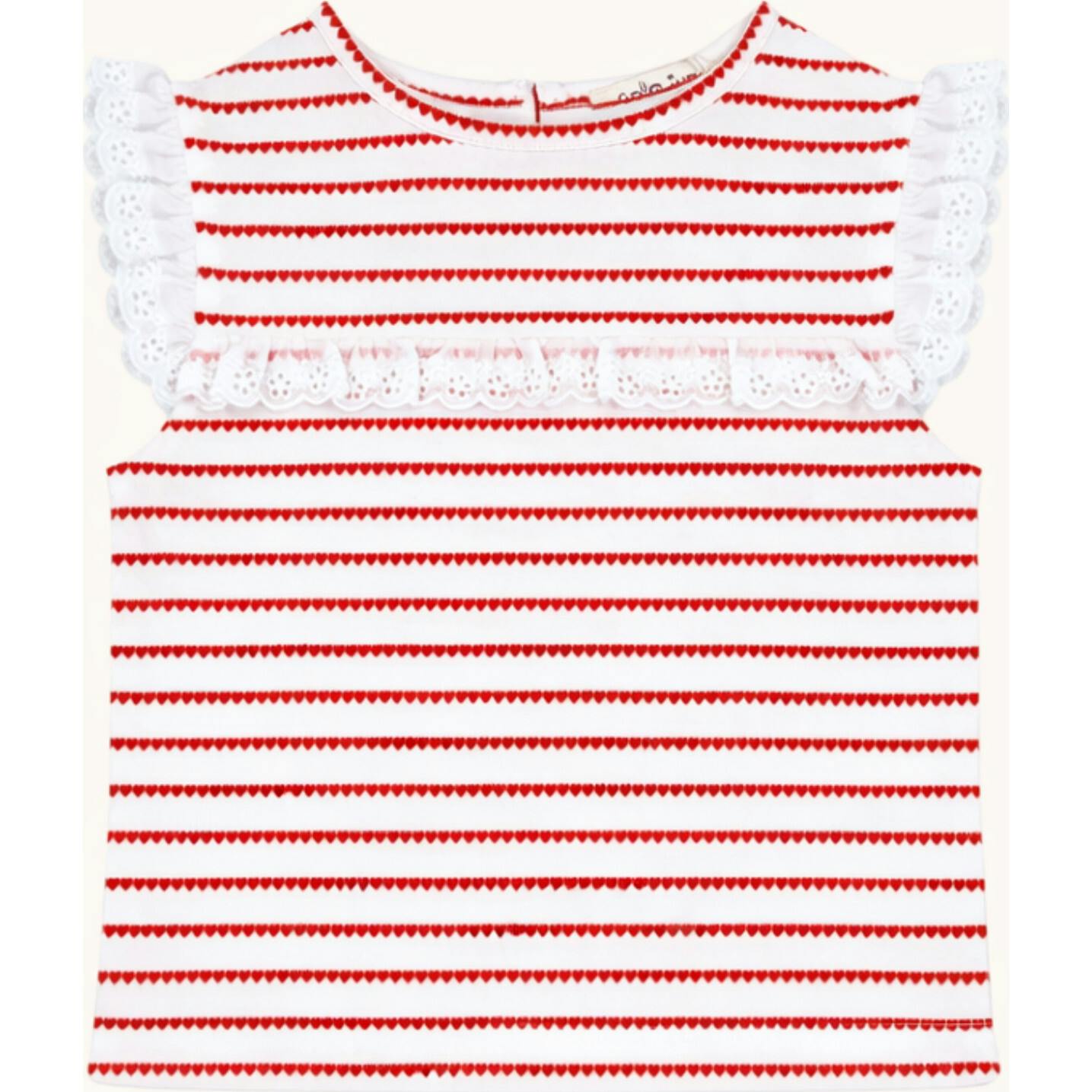 Eyelet Lace Tank in Red Heart Stripe