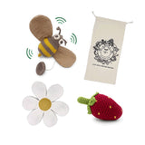 Pollination Gift Box 🐝 100% organic cotton crochet rattle, pulling toy and lovey