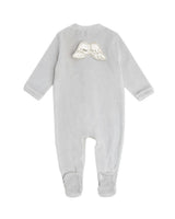 Velour Angel Wing™ Sleepsuit - Silver & Grey