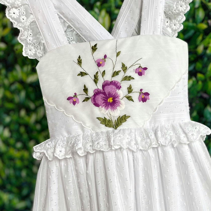 10y Heirloom Handkerchief Dress - Multicolored Flower Garden