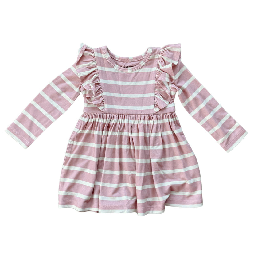 Girl's Long Sleeve Ruffle Dress