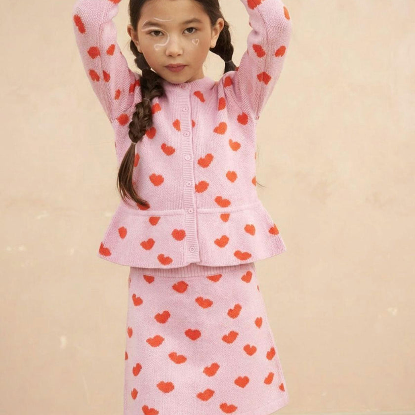 Love Hearts Ruffled Jacket | Bubble Gum