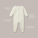 Ribbed Clever Zip Footed Baby Pajamas