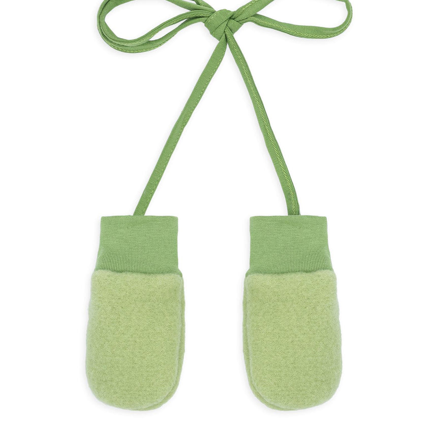 children's merino mittens - green pea