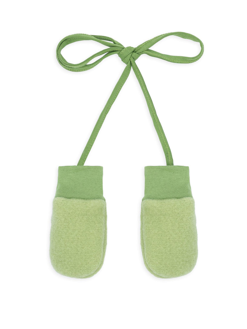 children's merino mittens - green pea